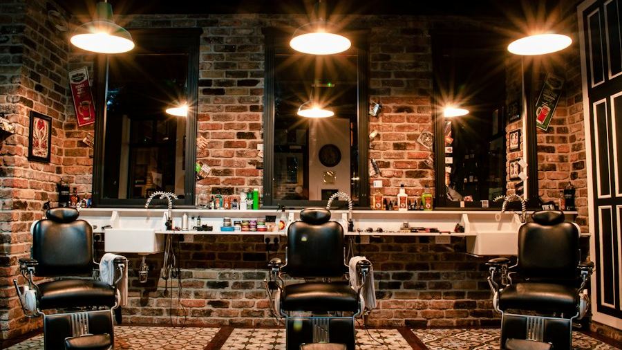 Barbershop chairs and mirrors